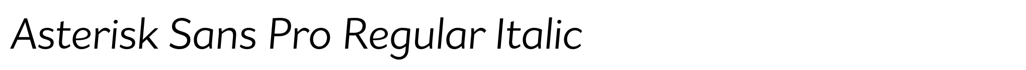 Asterisk Sans Pro Regular Italic image